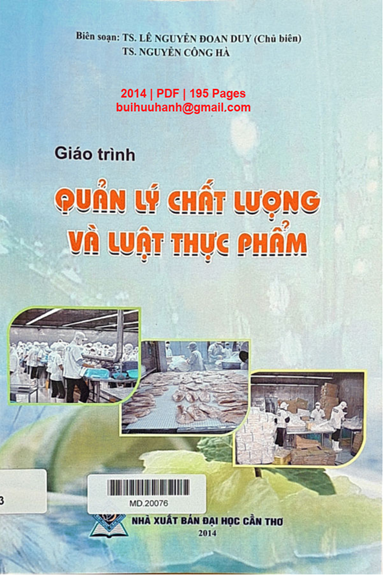 Giáo Trình Quản Lý Chất Lượng Và Luật Thực Phẩm (NXB Đại Học Cần Thơ 2014) - Lê Nguyễn Đoan Duy