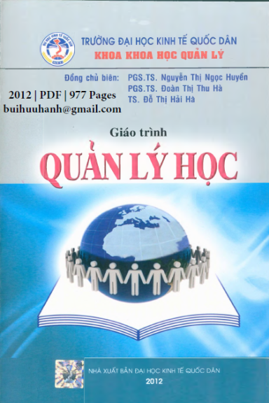 Giáo Trình Quản Lý Học (NXB Kinh Tế Quốc Dân 2012) - Nguyễn Thị Ngọc Huyền, 977 Trang