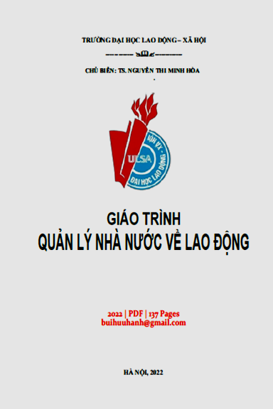 Giáo Trình Quản Lý Nhà Nước Về Lao Động (NXB Hà Nội 2022) - Nguyễn Thị Minh Hòa, 137 Trang