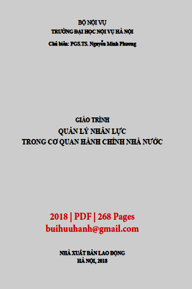 Giáo Trình Quản Lý Nhân Lực Trong Cơ Quan Hành Chính Nhà Nước - Nguyễn Minh Phương
