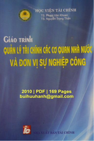 Giáo Trình Quản Lý Tài Chính Các Cơ Quan Nhà Nước Và Đơn Vị Sự Nghiệp Công - Phạm Văn Khoan