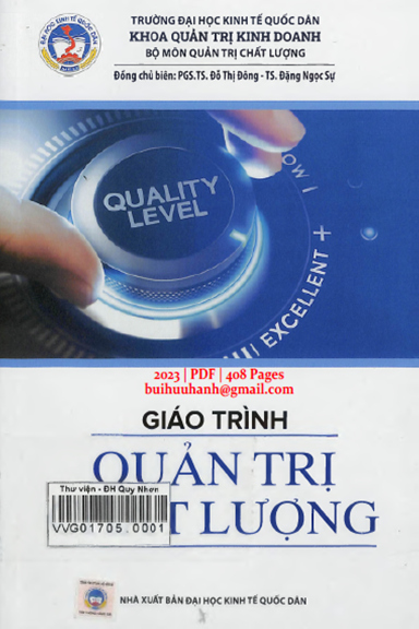 Giáo Trình Quản Trị Chất Lượng (NXB Kinh Tế Quốc Dân 2023) - Đỗ Thị Đông, 408 Trang