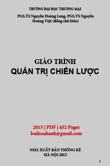 Giáo Trình Quản Trị Chiến Lược (NXB Thống Kê 2015) - Nguyễn Hoàng Long, 452 Trang