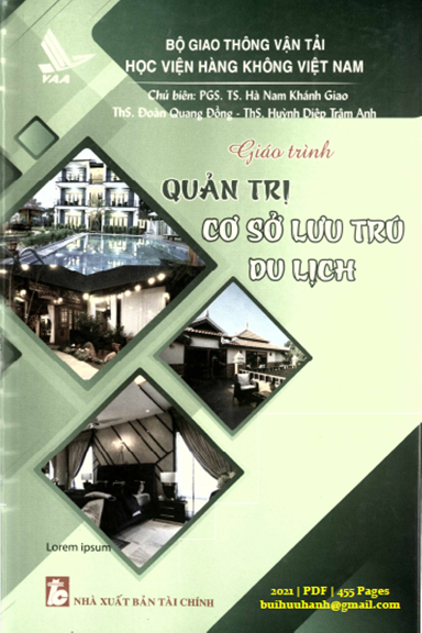 Giáo Trình Quản Trị Cơ Sở Lưu Trú Du Lịch (NXB Tài Chính 2021) - Hà Nam Khánh Giao, 455 Trang
