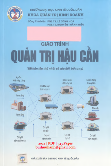 Giáo Trình Quản Trị Hậu Cần (NXB Kinh Tế Quốc Dân 2022) - Lê Công Hoa, 543 Trang