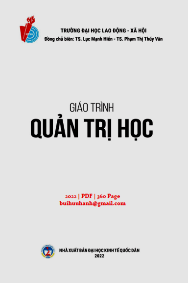 Giáo Trình Quản Trị Học (NXB Kinh Tế Quốc Dân 2022) - Lục Mạnh Hiển, 360 Trang