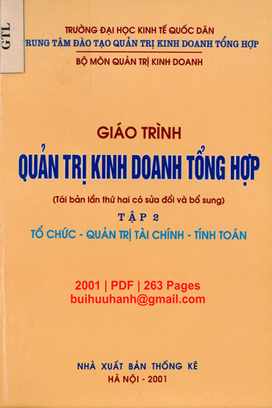 Giáo Trình Quản Trị Kinh Doanh Tổng Hợp Tập 2 (NXB Thống Kê 2001) - Ngô Đình Giao, 263 Trang