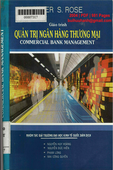 Giáo Trình Quản Trị Ngân Hàng Thương Mại (NXB Tài Chính 2004) - Peter S. Rose, 981 Trang