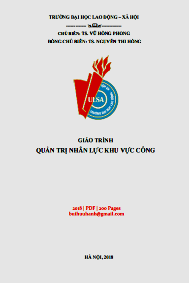 Giáo Trình Quản Trị Nhân Lực Khu Vực Công (NXB Hà Nội 2018) - Vũ Hồng Phong, 200 Trang