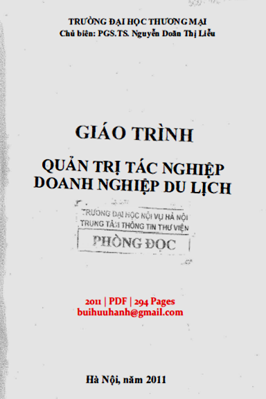 Giáo Trình Quản Trị Tác Nghiệp Doanh Nghiệp Du Lịch (NXB Thống Kê 2011) - Nguyễn Doãn Thị Liễu