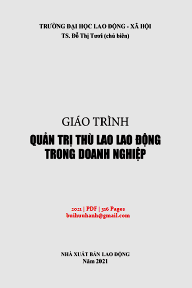 Giáo Trình Quản Trị Thù Lao Lao Động Trong Doanh Nghiệp (NXB Lao Động 2021) - Đỗ Thị Tươi, 316 Trang