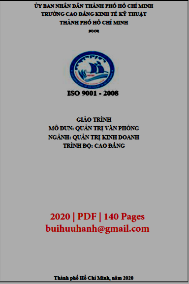 Giáo Trình Quản Trị Văn Phòng (NXB Kinh Tế Kỹ Thuật 2020) - Lê Nguyễn Phương Liên, 140 Trang