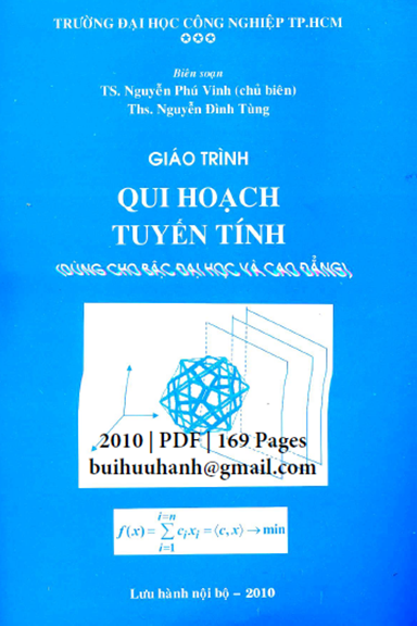 Giáo Trình Quy Hoạch Tuyến Tính (NXB Đại Học Công Nghiệp 2010) - Nguyễn Phú Vinh, 169 Trang