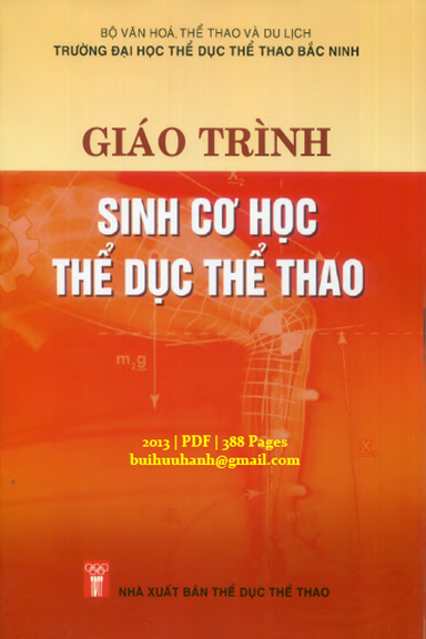 Giáo Trinh Sinh Cơ Học Thể Dục Thể Thao (NXB Thể Dục Thể Thao 2013) - Nguyễn Đình Minh Quý 388 Trang