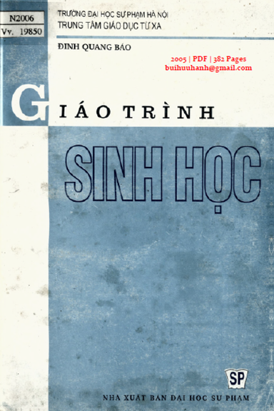 Giáo Trình Sinh Học (NXB Đại Học Sư Phạm 2005) - Đinh Quang Báo, 382 Trang