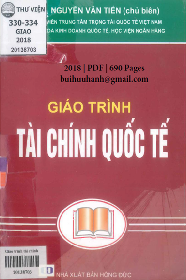 Giáo Trình Tài Chính Quốc Tế (NXB Hồng Đức 2018) - Nguyễn Văn Tiến, 690 Trang