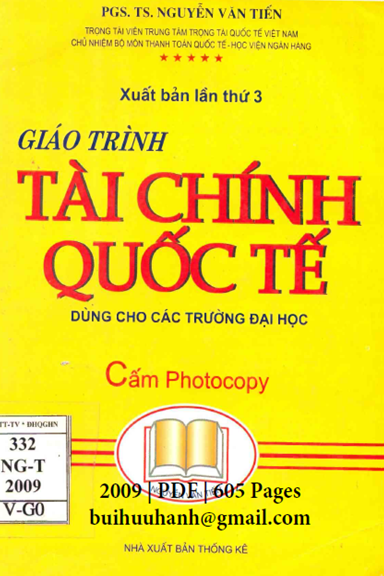 Giáo Trình Tài Chính Quốc Tế (NXB Thống Kê 2009) - Nguyễn Văn Tiến, 605 Trang