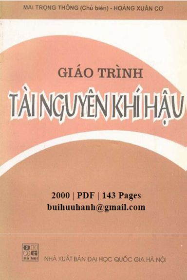Giáo Trình Tài Nguyên Khí Hậu (NXB Đại Học Quốc Gia 2000) - Mai Trọng Thông, 143 Trang