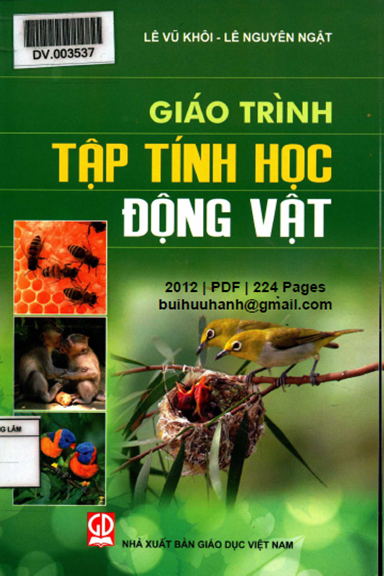 Giáo Trình Tập Tính Học Động Vật (NXB Giáo Dục 2012) - Lê Vũ Khôi, 224 Trang