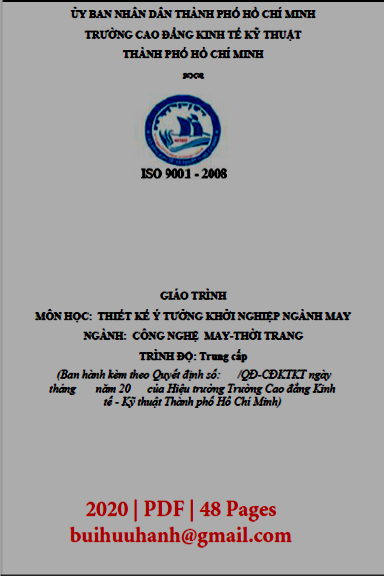 Giáo Trình Thiết Kế Ý Tưởng Khởi Nghiệp Ngành May (NXB Kinh Tế Kỹ Thuật 2020) - Lê Thị Kim Hoàn