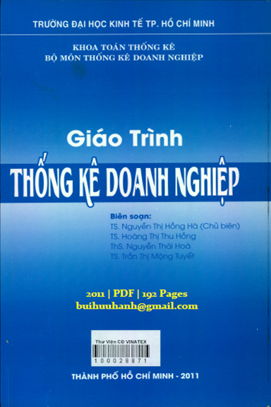 Giáo Trình Thống Kê Doanh Nghiệp (NXB Đại Học Kinh Tế 2011) - Nguyễn Thị Hồng Hà, 192 Trang