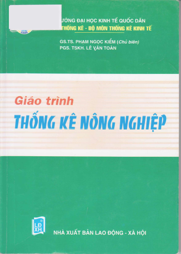 Giáo Trình Thống Kê Nông Nghiệp (NXB Lao Động Xã Hội 2002) - Phạm Ngọc Kiểm, 270 Trang