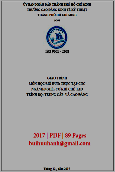 Giáo Trình Thực Tập CNC (NXB Kinh Tế Kỹ Thuật 2017) - Lâm Đức Sinh, 89 Trang