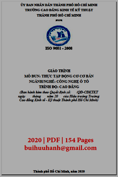 Giáo Trình Thực Tập Động Cơ Cơ Bản (NXB Kinh Tế Kỹ Thuật 2020) - Nguyễn Thanh Đức, 154 Trang