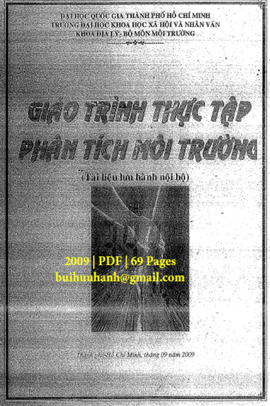 Giáo Trình Thực Tập Phân Tích Môi Trường (NXB Đại Học Quốc Gia 2009) - Nhiều Tác Giả, 69 Trang