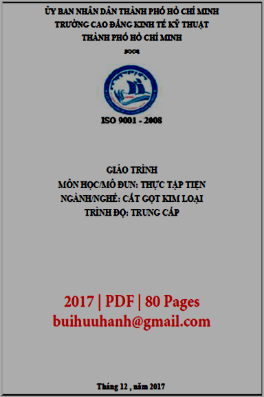 Giáo Trình Thực Tập Tiện (NXB Kinh Tế Kỹ Thuật 2017) - Lê Nguyễn Anh Tuấn, 80 Trang