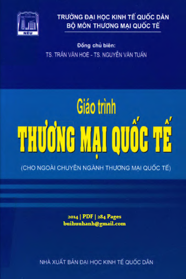 Giáo Trình Thương Mại Quốc Tế (NXB Kinh Tế Quốc Dân 2014) - Trần Văn Hòe, 284 Trang