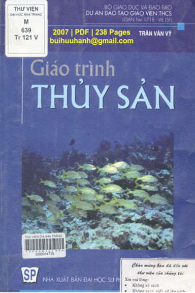 Giáo Trình Thủy Sản (NXB Đại Học Sư Phạm 2007) - Trần Văn Vỹ, 237 Trang