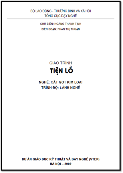 Giáo Trình Tiện Lỗ (NXB Hà Nội 2008) - Hoàng Thanh Tịnh, 80 Trang