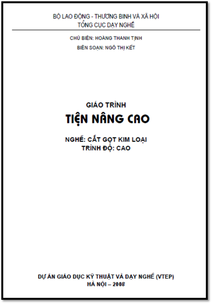 Giáo Trình Tiện Nâng Cao (NXB Hà Nội 2008) - Hoàng Thanh Tịnh, 72 Trang
