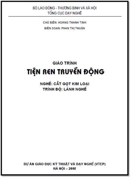 Giáo Trình Tiện REN Truyền Động (NXB Hà Nội 2008) - Hoàng Thanh Tịnh, 68 Trang