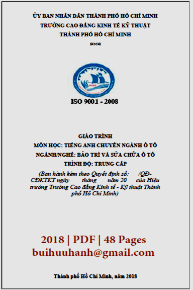 Giáo Trình Tiếng Anh Chuyên Ngành Ô tô (NXB Kinh Tế Kỹ Thuật 2018) - Phạm Thị Thanh Trúc, 48 Trang
