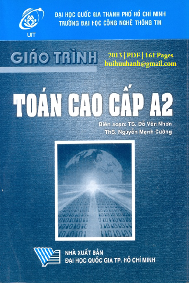 Giáo Trình Toán Cao Cấp A2 (NXB Đại Học Quốc Gia 2013) - Đỗ Văn Nhơn, 161 Trang