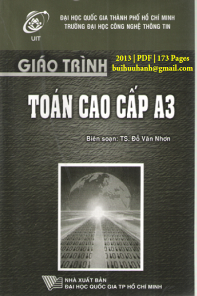 Giáo Trình Toán Cao Cấp A3 (NXB Đại Học Quốc Gia 2013) - Đỗ Văn Nhơn, 173 Trang