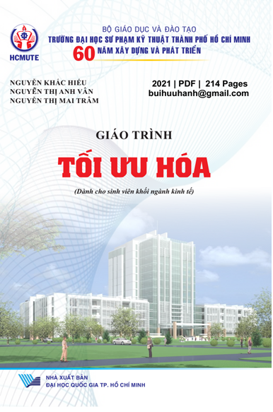 Giáo Trình Tối Ưu Hóa (NXB Đại Học Quốc Gia 2021) - Nguyễn Khắc Hiếu, 214 Trang