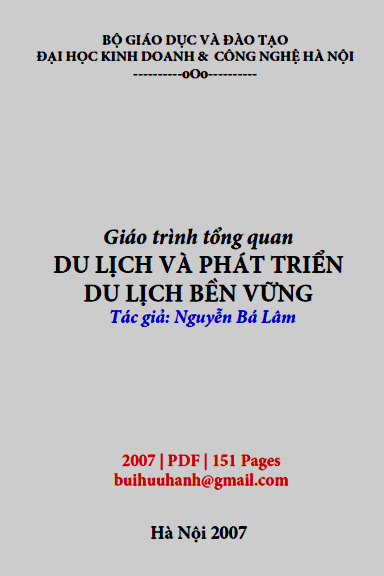 Giáo Trình Tổng Quan Du Lịch Và Phát Triển Du Lịch Bền Vững (NXB Hà Nội 2007) - Nguyễn Bá Lâm