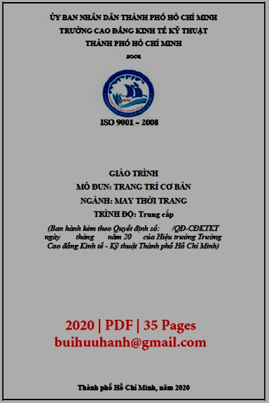 Giáo Trình Trang Trí Cơ Bản (NXB Kinh Tế Kỹ Thuật 2020) - Lê Huỳnh Như Ý, 35 Trang