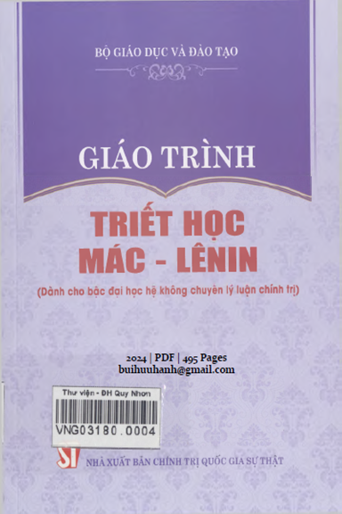 Giáo Trình Triết Học Mác-Lênin (NXB Chính Trị 2024) - Phạm Văn Đức, 495 Trang