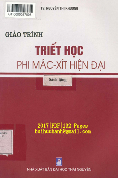 Giáo Trình Triết Học Phi Mác-Xít Hiện Đại (NXB Đại Học Thái Nguyên 2017) - Nguyễn Thị Khương