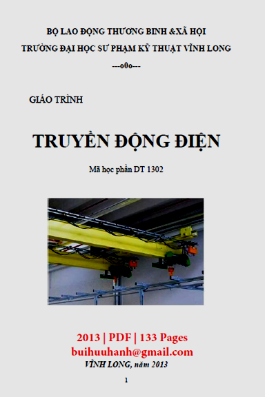 Giáo Trình Truyền Động Điện (NXB Sư Phạm Kỹ Thuật 2013) - Mai Nhật Thiên, 133 Trang
