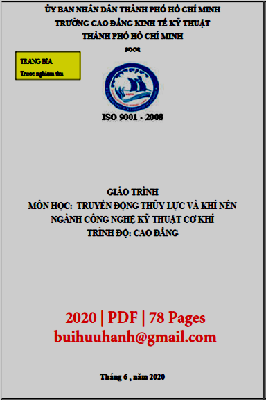 Giáo Trình Truyền Động Thủy Lực Và Khí Nén (NXB Kinh Tế Kỹ Thuật 2020) - Trầm Tiến Thịnh, 78 Trang