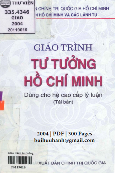 Giáo Trình Tư Tưởng Hồ Chí Minh (NXB Chính Trị 2004) - Nguyễn Khánh Bật, 300 Trang