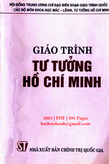Giáo Trình Tư Tưởng Hồ Chí Minh (NXB Chính Trị 2003) - Đặng Xuân Kỳ, 491 Trang