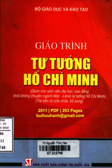 Giáo Trình Tư Tưởng Hồ Chí Minh (NXB Chính Trị 2011) - Nguyễn Viết Thông, 293 Trang