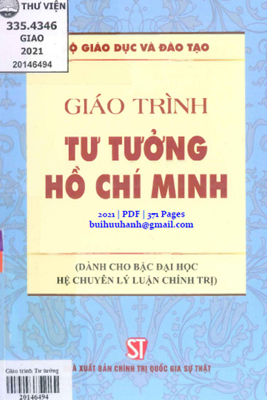 Giáo Trình Tư Tưởng Hồ Chí Minh (NXB Chính Trị 2021) - Mạch Quang Thắng, 371 Trang