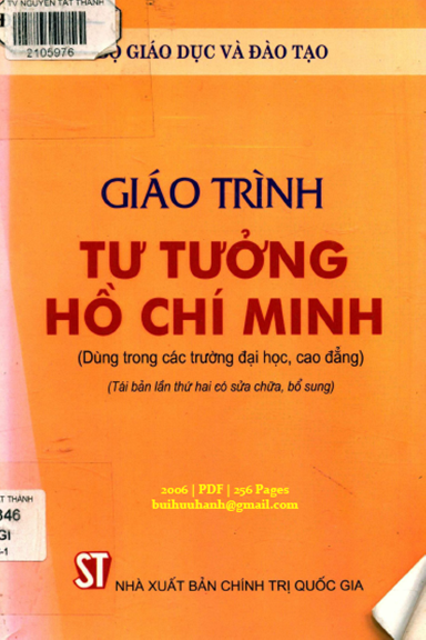 Giáo Trình Tư Tưởng Hồ Chí Minh (NXB Chính Trị 2006) - Mạch Quang Thắng, 256 Trang